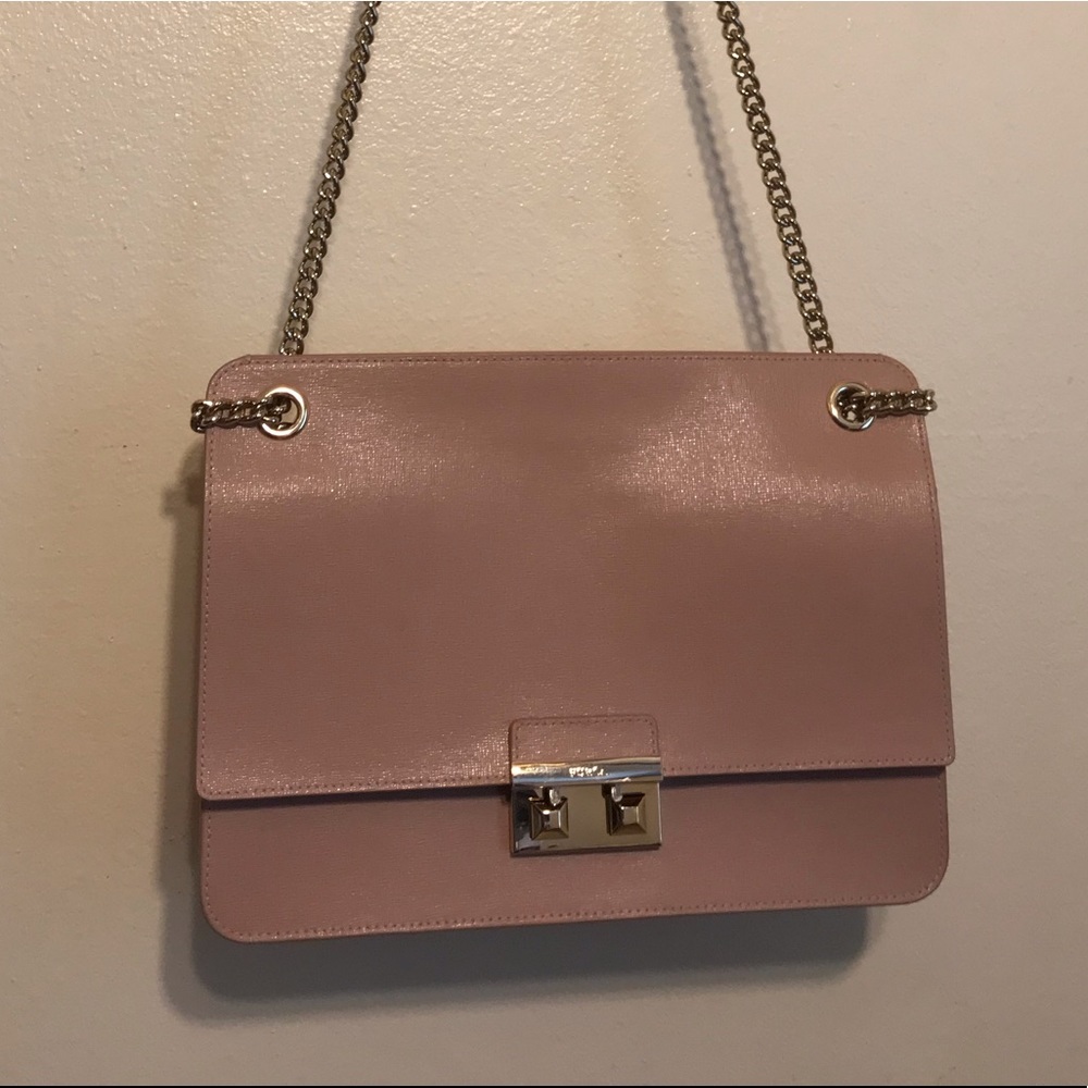 Furla chain suede purse